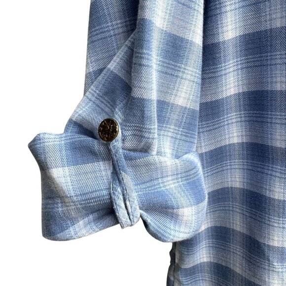 Koret City Blues Vintage 80s Womens Plaid Long Sleeve Button Down Flannel Shirt - Picture 4 of 11